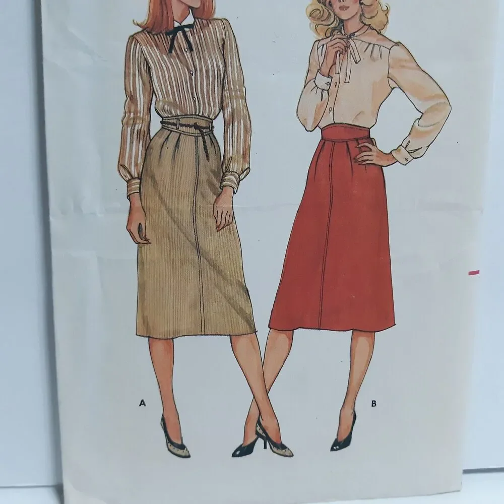 Vintage Butterick 3428 Sewing Pattern NEW Womens A-Line Skirt Size 8 Belt Loops